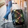 Paw Rainbow Print Luggage Cover Protector