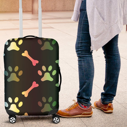 Paw Rainbow Print Luggage Cover Protector