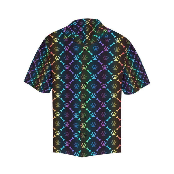 Paw Rainbow Print Men's Hawaiian Shirt - JTAMIGO