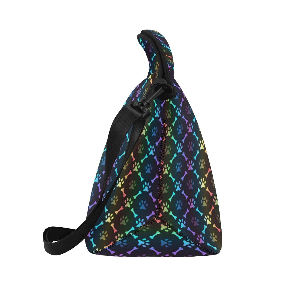 Paw Rainbow Print Neoprene Lunch Bag (Model 1669)(Large)-JTAMIGO.COM