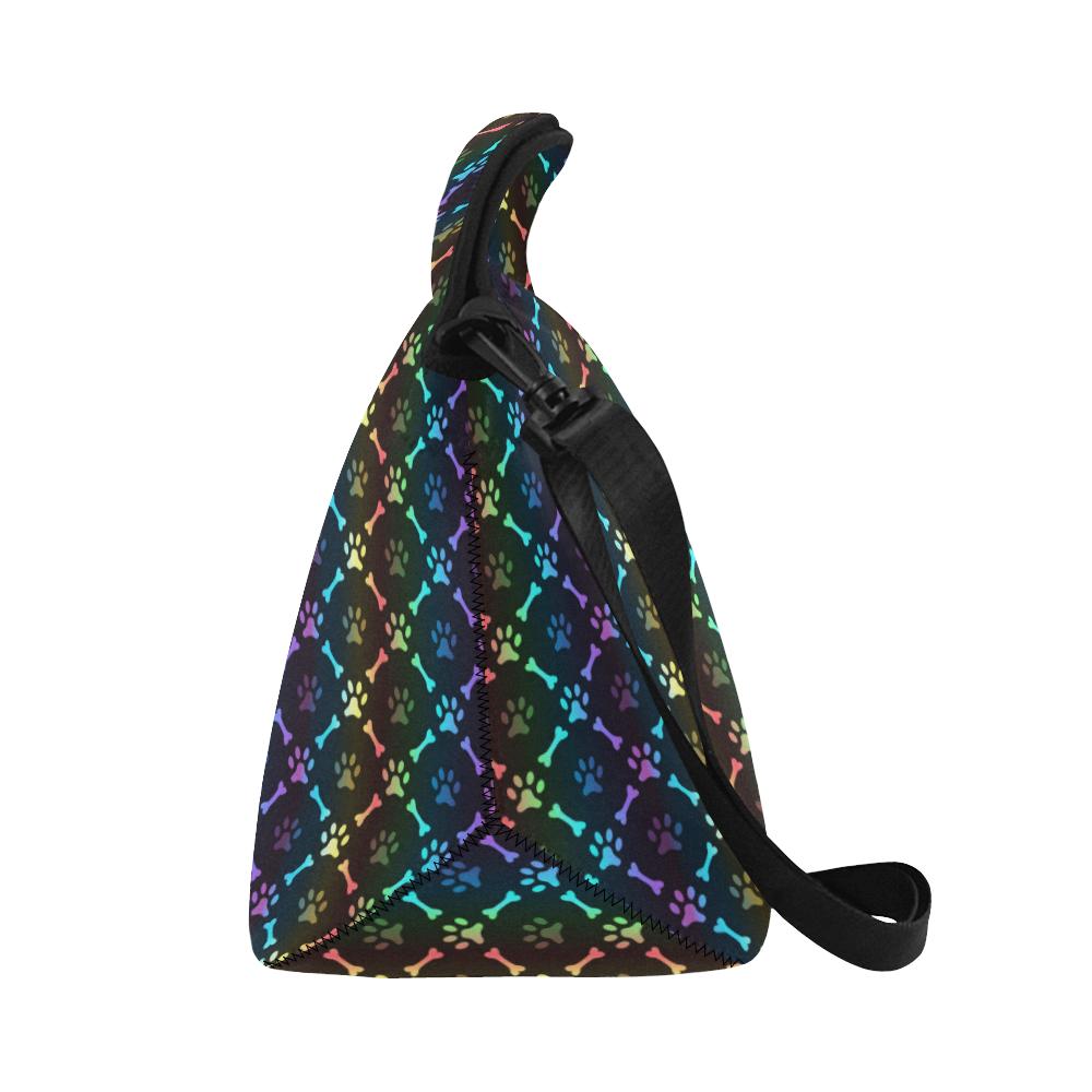 Paw Rainbow Print Neoprene Lunch Bag (Model 1669)(Large)-JTAMIGO.COM