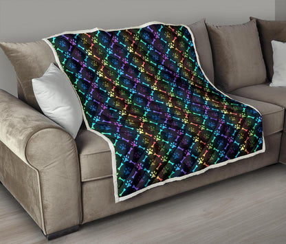 Paw Rainbow Print Premium Quilt-JTAMIGO.COM