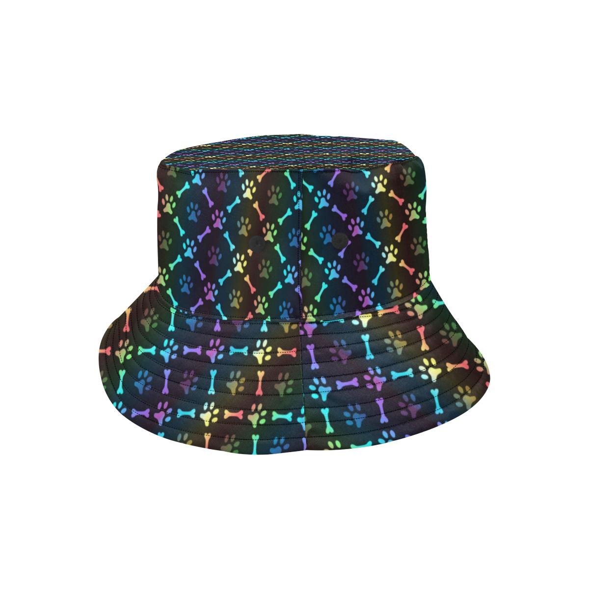 Paw Rainbow Print Unisex Bucket Hat