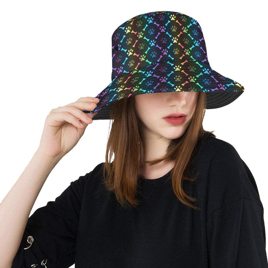 Paw Rainbow Print Unisex Bucket Hat