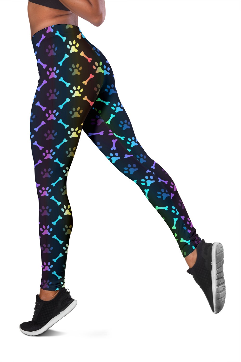 Paw Rainbow Print Women Leggings