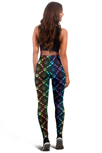 Paw Rainbow Print Women Leggings