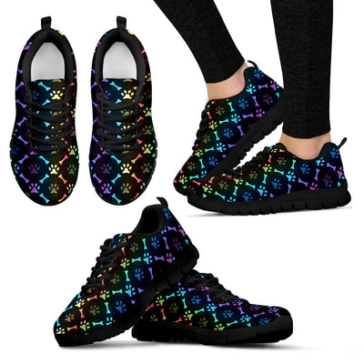 Paw Rainbow Print Women Sneakers Shoes