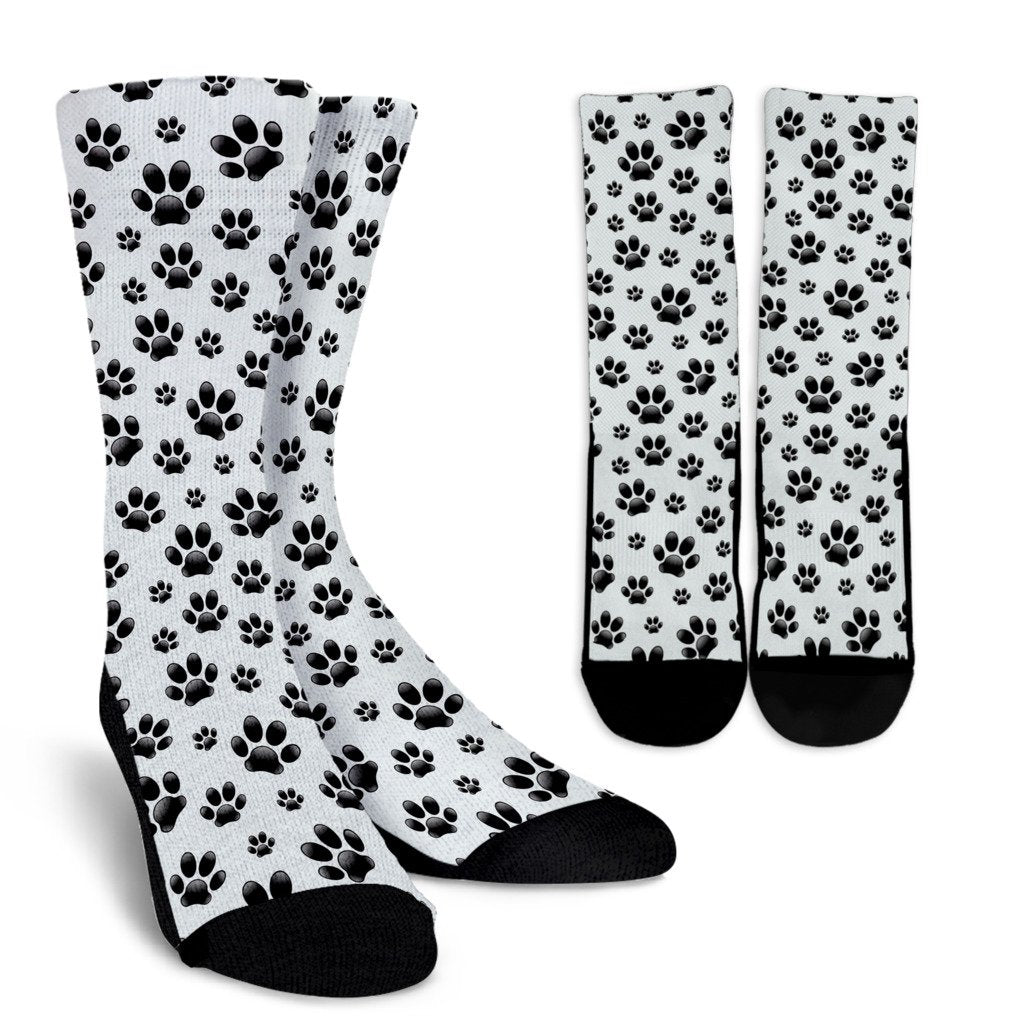 Paw Themed Print Crew Socks