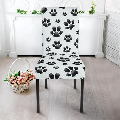 Paw Themed Print Dining Chair Slipcover-JTAMIGO.COM