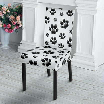Paw Themed Print Dining Chair Slipcover-JTAMIGO.COM