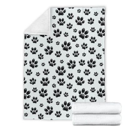 Paw Themed Print Fleece Blanket