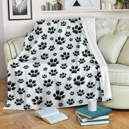 Paw Themed Print Fleece Blanket