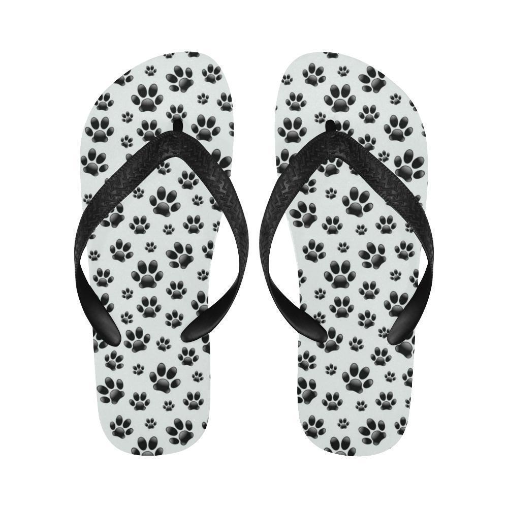 Paw Themed Print Flip Flops-JTAMIGO.COM