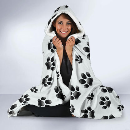 Paw Themed Print Hooded Blanket-JTAMIGO.COM