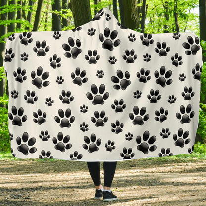 Paw Themed Print Hooded Blanket-JTAMIGO.COM