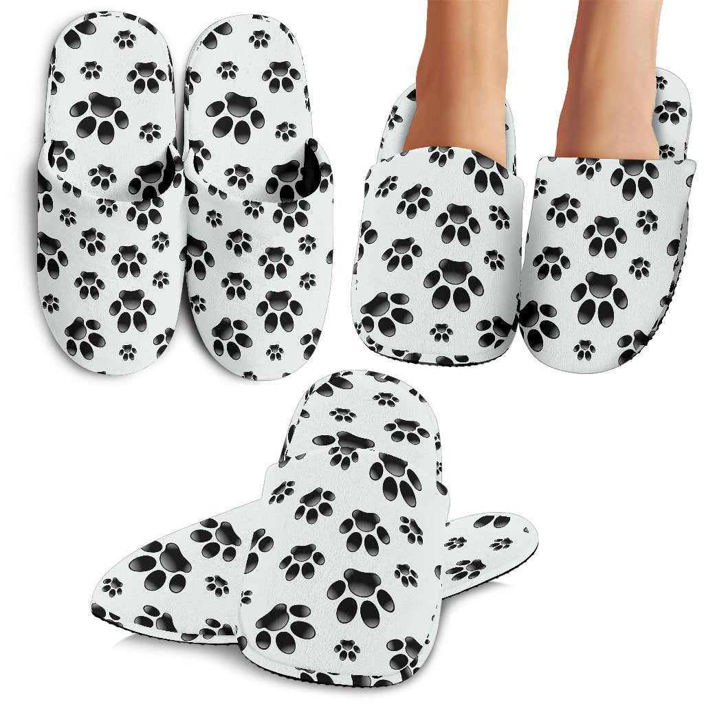 Paw Themed Print House Slippers