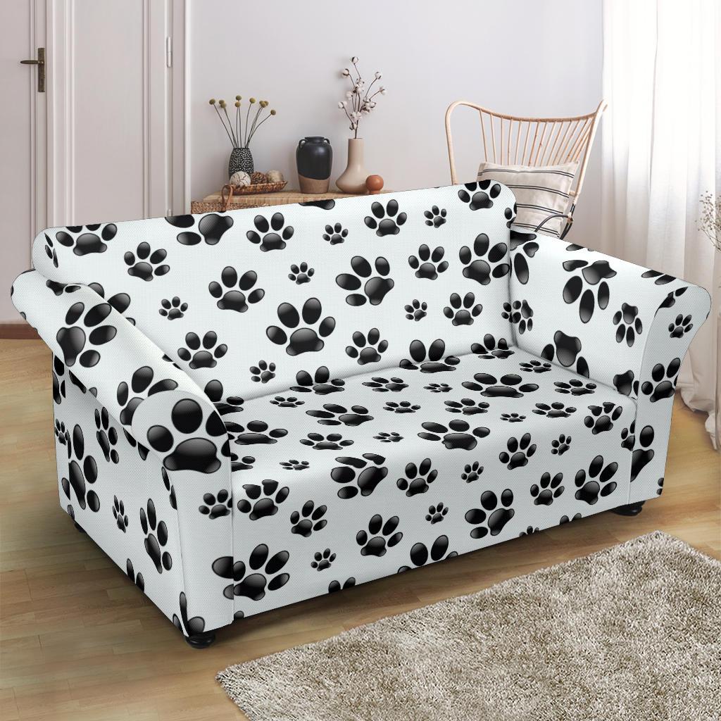 Paw Themed Print Loveseat Slipcover-JTAMIGO.COM