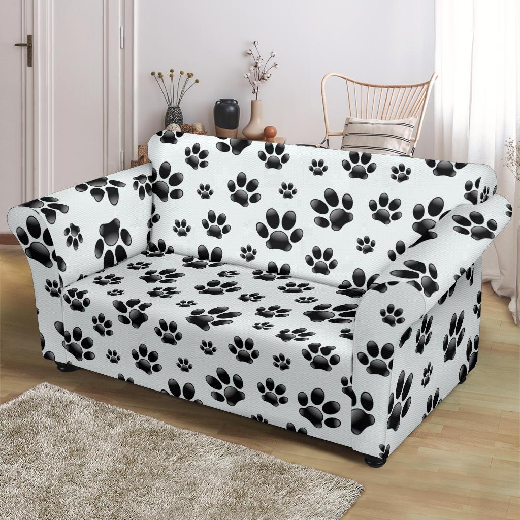 Paw Themed Print Loveseat Slipcover-JTAMIGO.COM