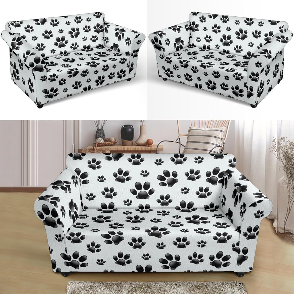 Paw Themed Print Loveseat Slipcover-JTAMIGO.COM