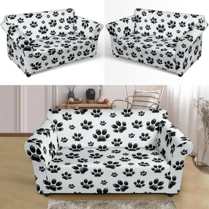 Paw Themed Print Loveseat Slipcover-JTAMIGO.COM