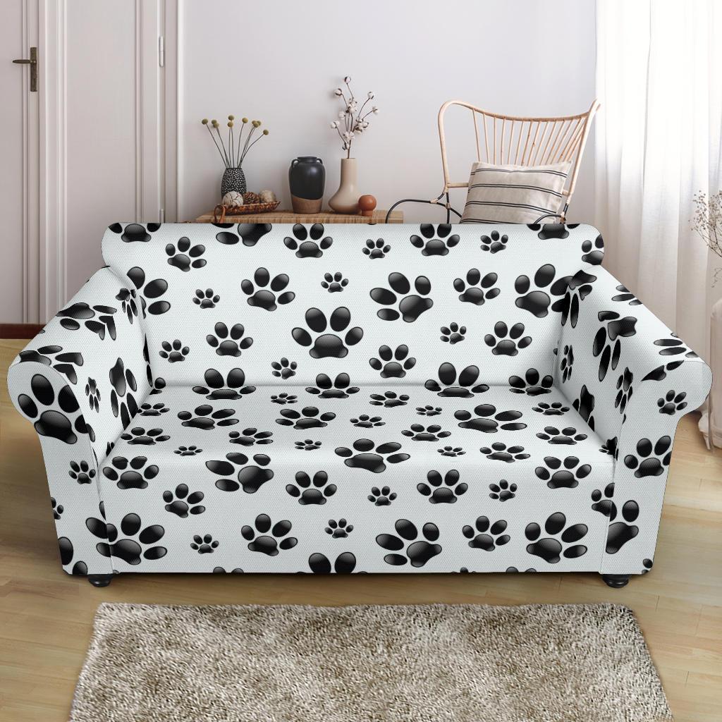 Paw Themed Print Loveseat Slipcover-JTAMIGO.COM