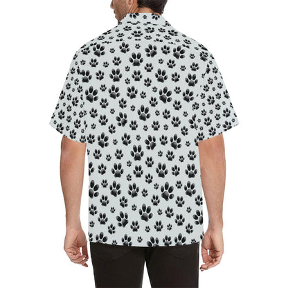 Paw Themed Print Men Aloha Hawaiian Shirt
