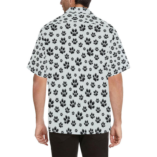Paw Themed Print Men Aloha Hawaiian Shirt