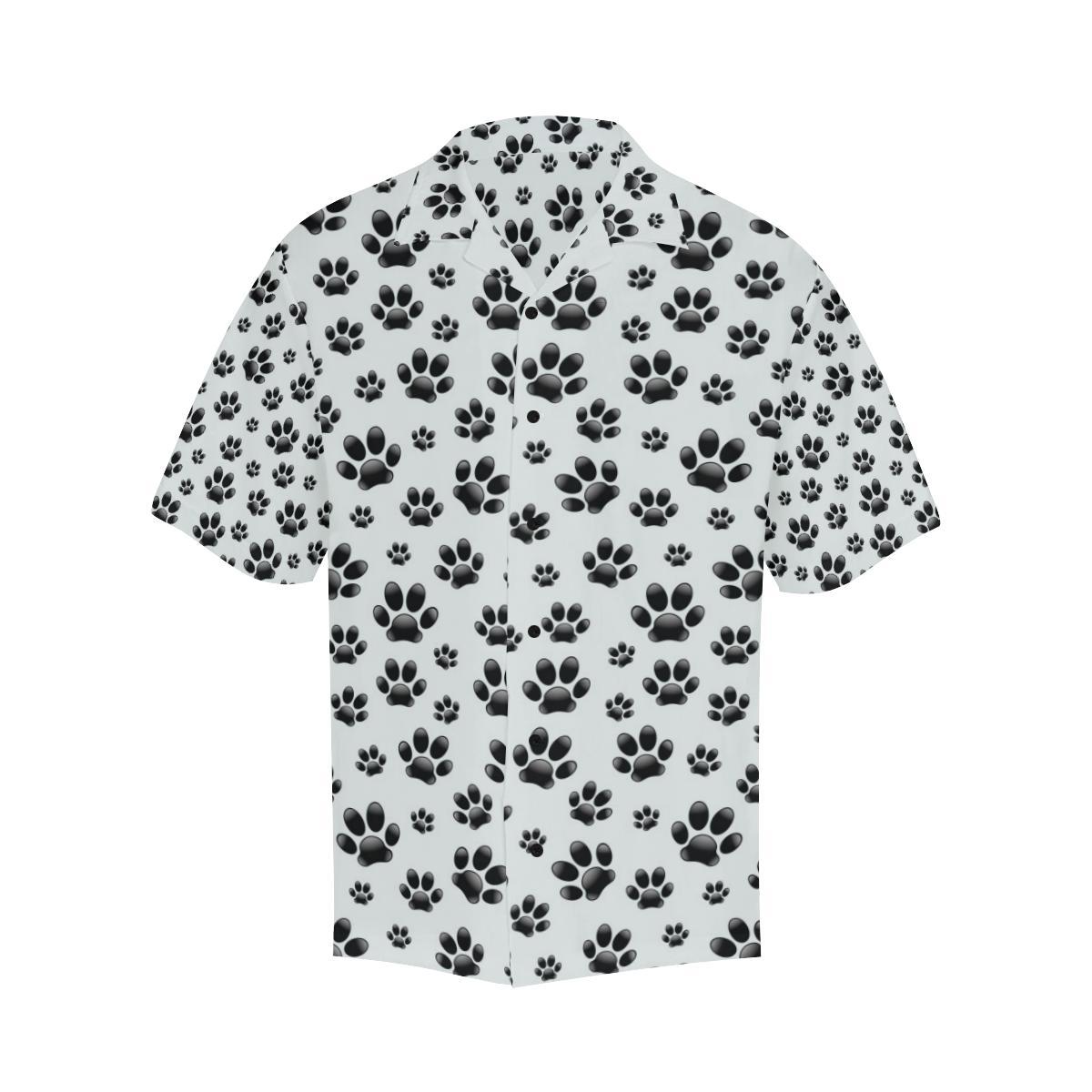 Paw Themed Print Men Aloha Hawaiian Shirt