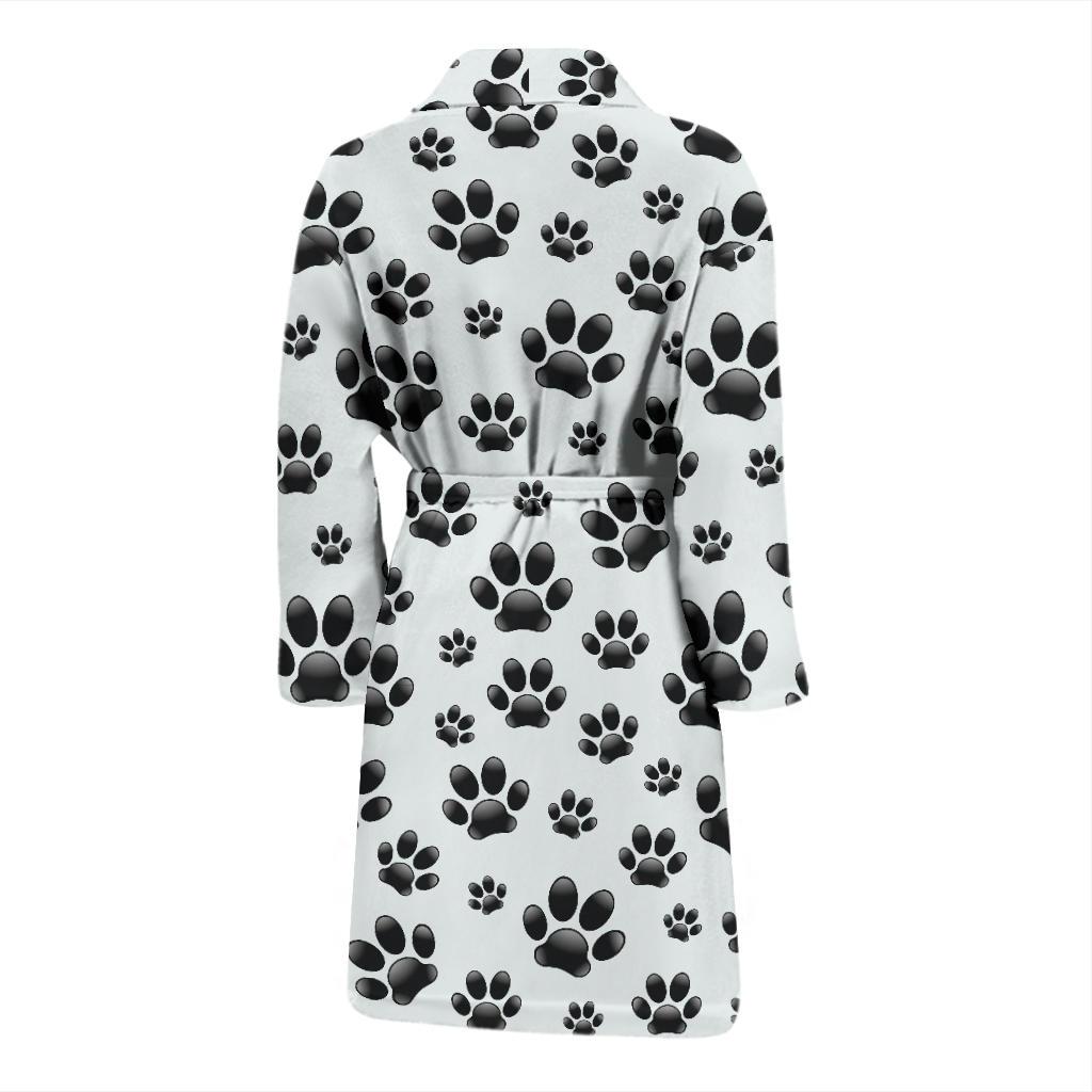 Paw Themed Print Men Bath Robe-JTAMIGO.COM