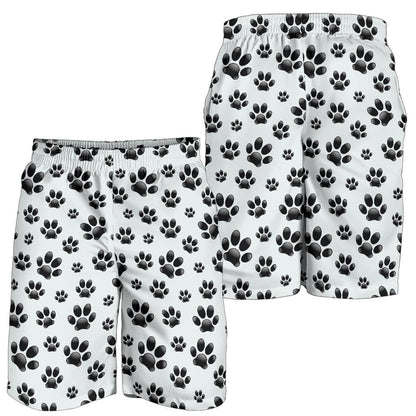 Paw Themed Print Mens Shorts-JTAMIGO.COM