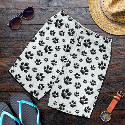 Paw Themed Print Mens Shorts-JTAMIGO.COM
