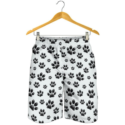 Paw Themed Print Mens Shorts-JTAMIGO.COM