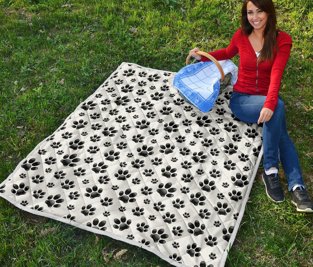 Paw Themed Print Premium Quilt-JTAMIGO.COM