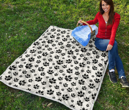Paw Themed Print Premium Quilt-JTAMIGO.COM