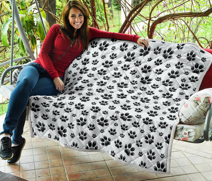 Paw Themed Print Premium Quilt-JTAMIGO.COM