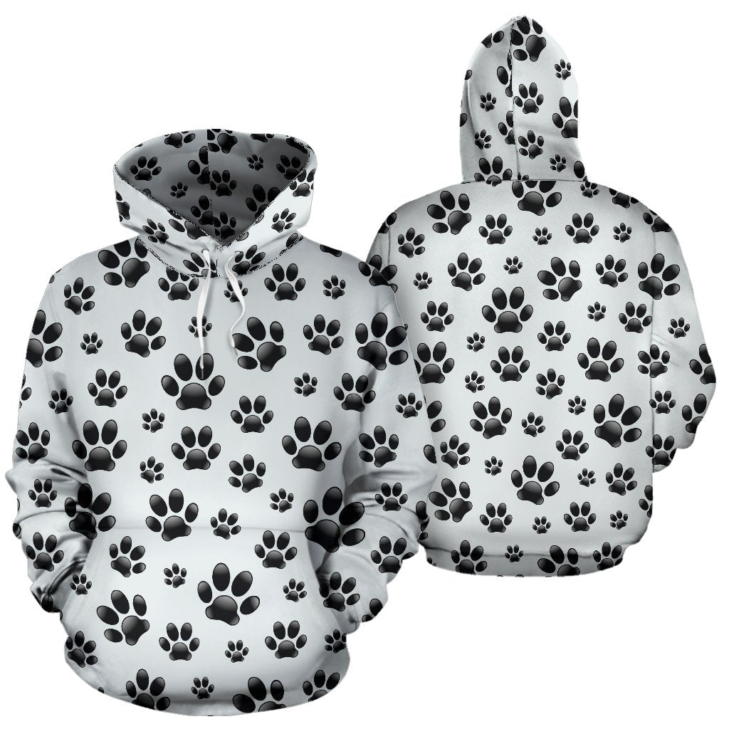 Paw Themed Print Pullover Hoodie