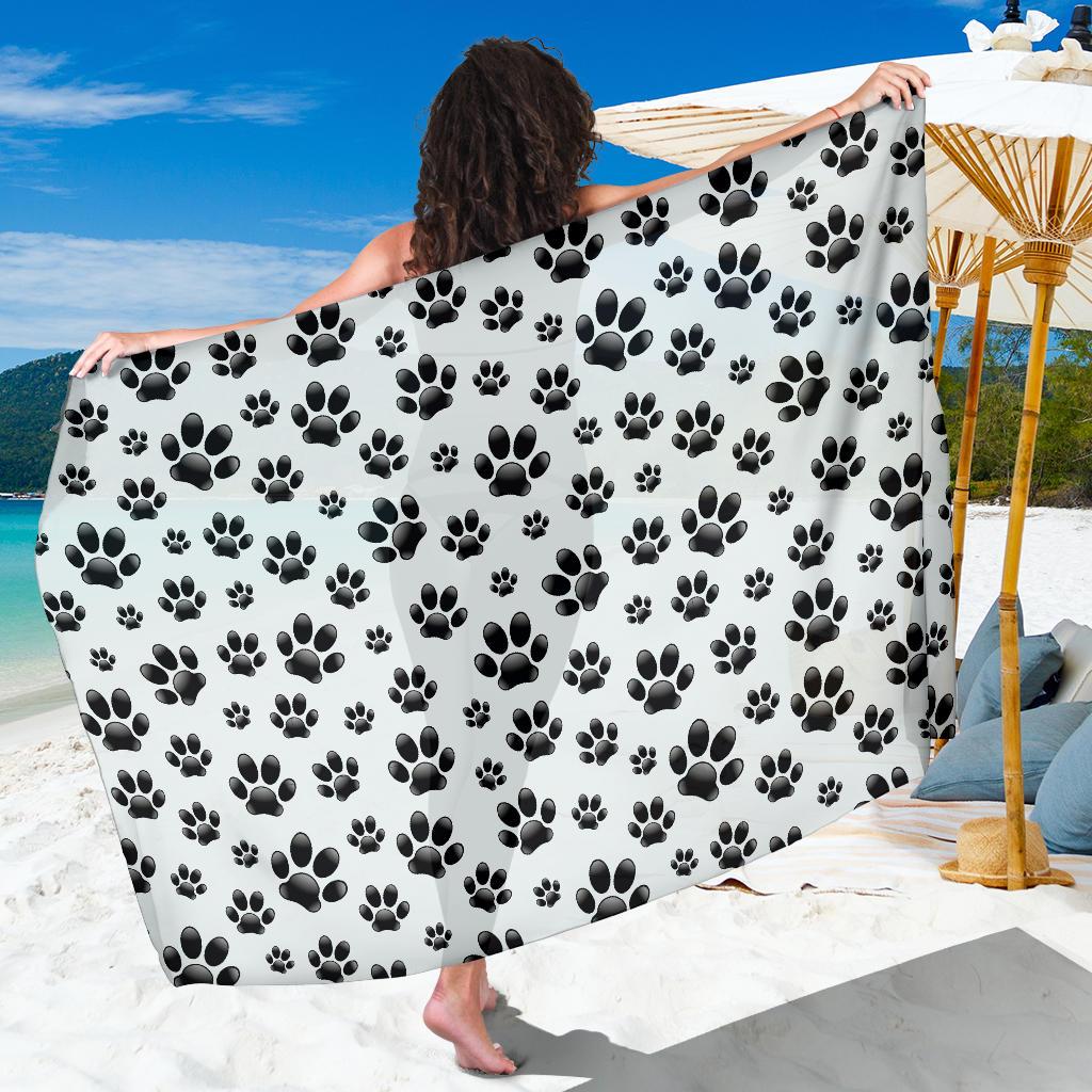 Paw Themed Print Sarong Pareo Wrap