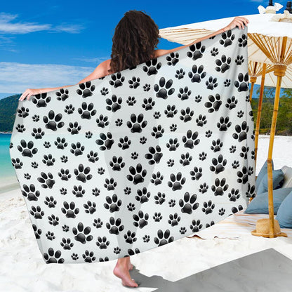 Paw Themed Print Sarong Pareo Wrap