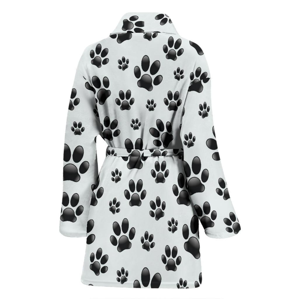 Paw Themed Print Women Bath Robe-JTAMIGO.COM