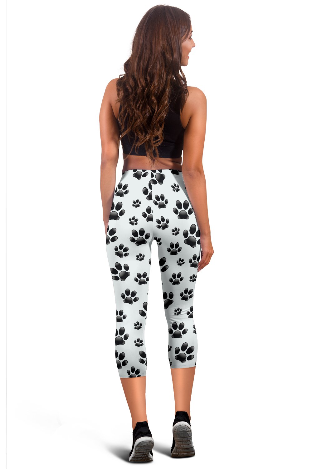 Paw Themed Print Women Capris