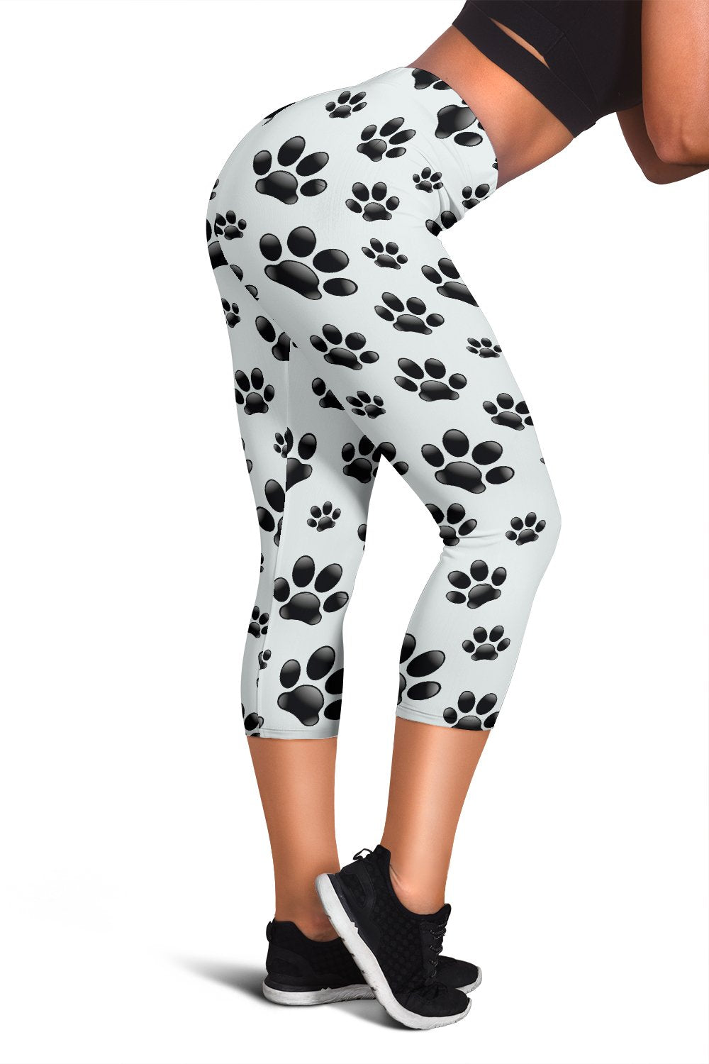 Paw Themed Print Women Capris