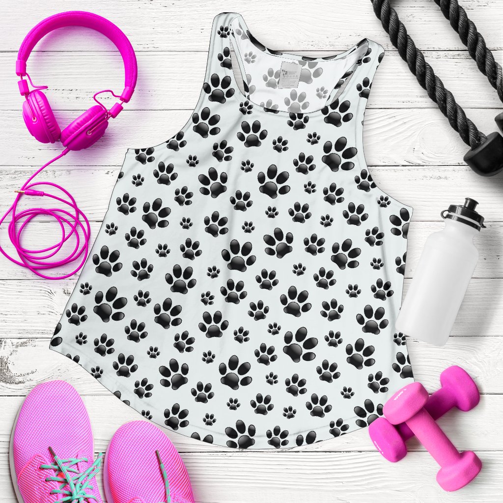 Paw Themed Print Women Racerback Tank Top