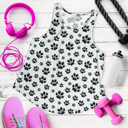 Paw Themed Print Women Racerback Tank Top