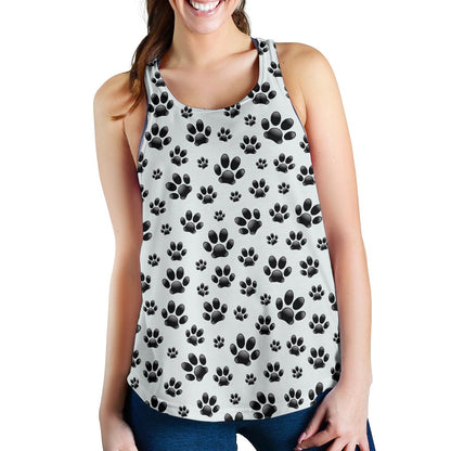 Paw Themed Print Women Racerback Tank Top