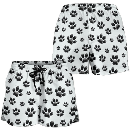 Paw Themed Print Women Shorts-JTAMIGO.COM