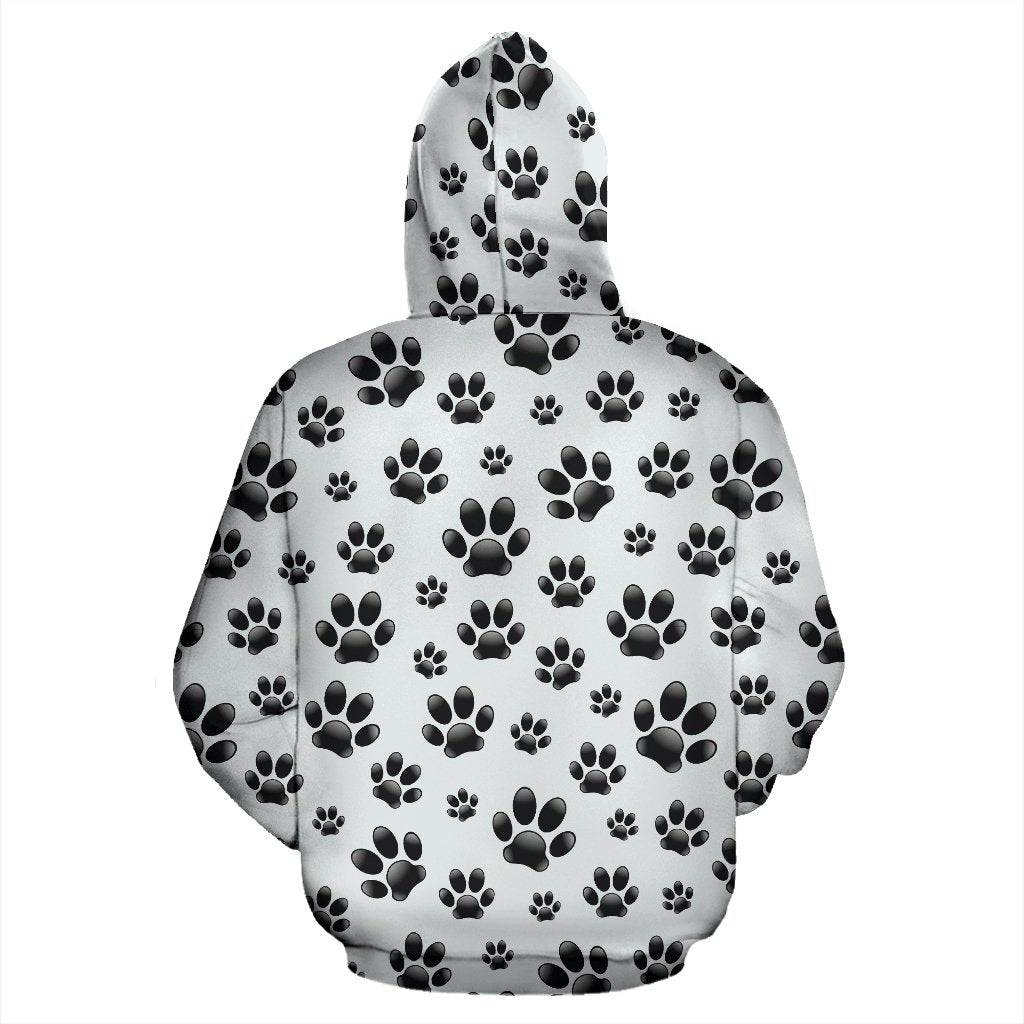 Paw Themed Print Zip Up Hoodie