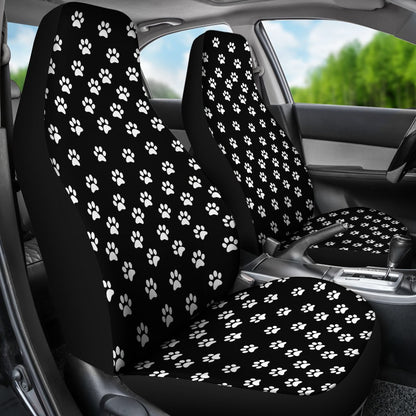 Paw White Print Universal Fit Car Seat Covers