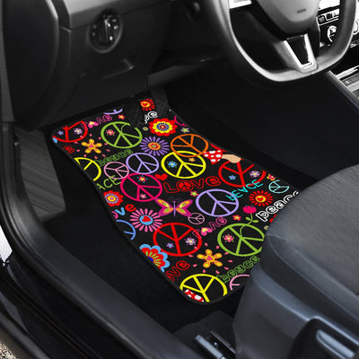 Peace Sign Colorful Design Print Car Floor Mats
