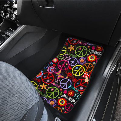 Peace Sign Colorful Design Print Car Floor Mats