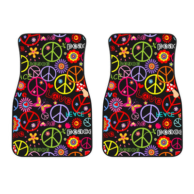 Peace Sign Colorful Design Print Car Floor Mats